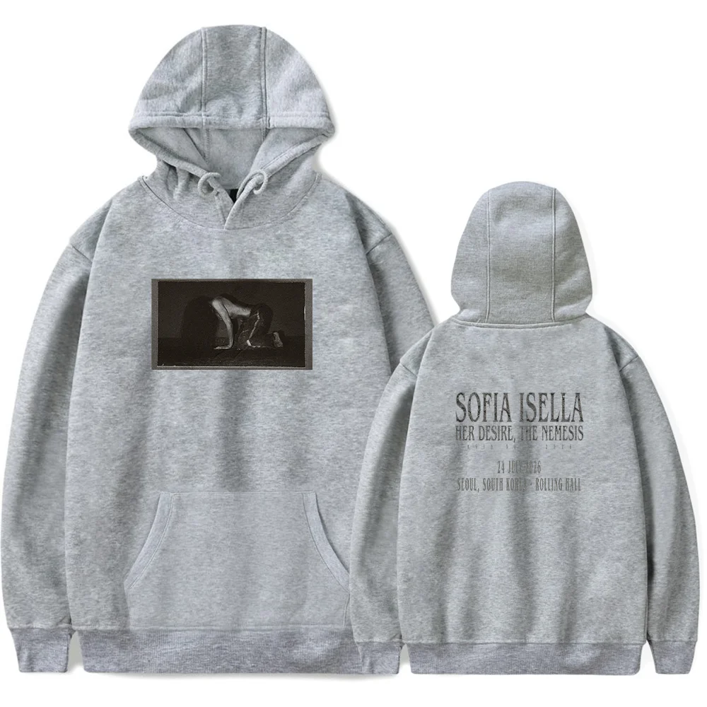 Sofia Isella Hoodie showing some iconic images related to this artist