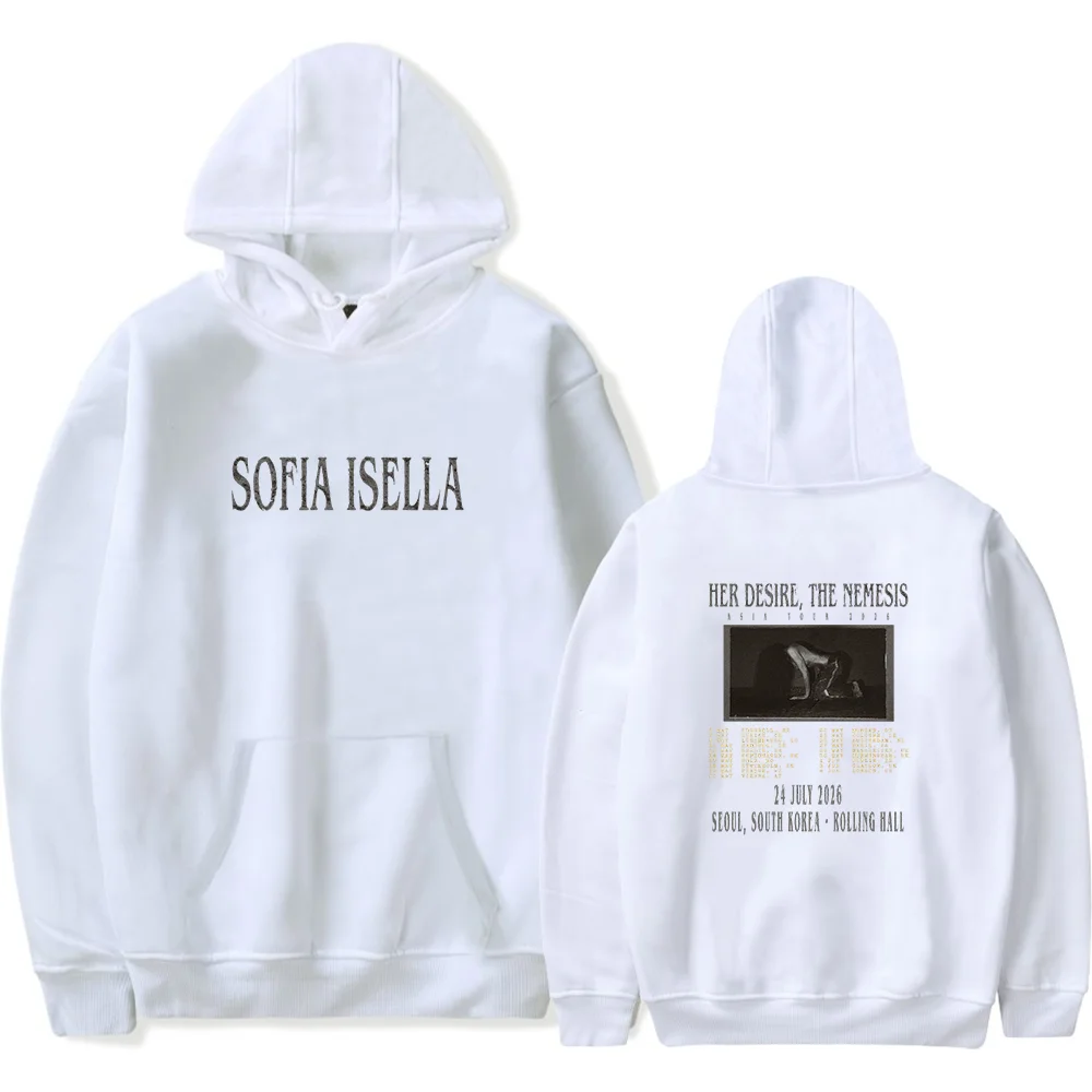 Sofia Isella Hoodie showing some iconic images related to this artist